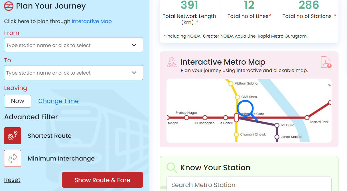 Yellow Line Metro of Delhi Metro Route, Map, Stations and Timings
